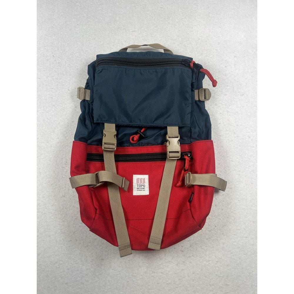 Topo Designs Rover Pack Classic Backpack Navy Blue/Red